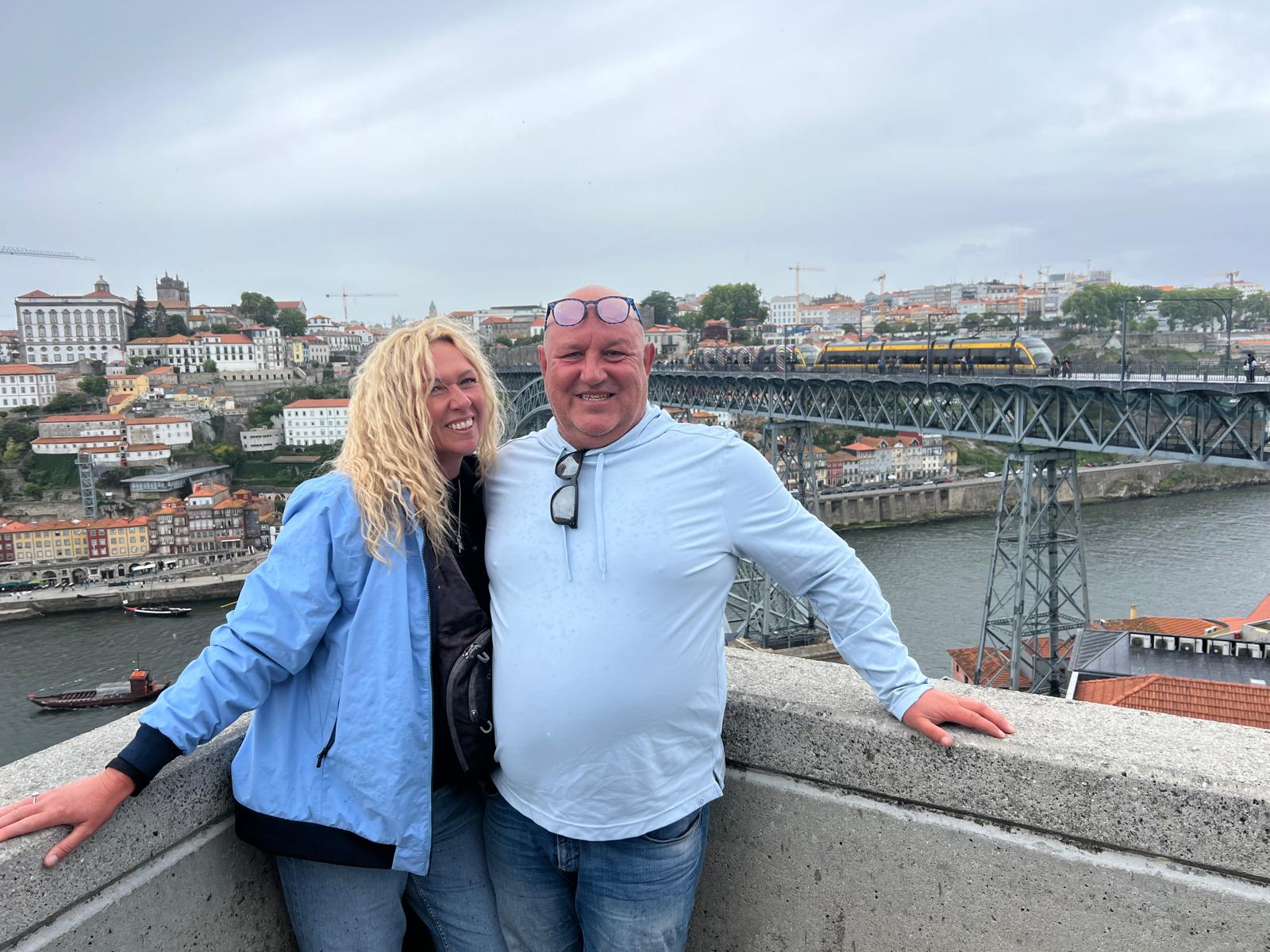Dale and Rachel together during a stop in Porto