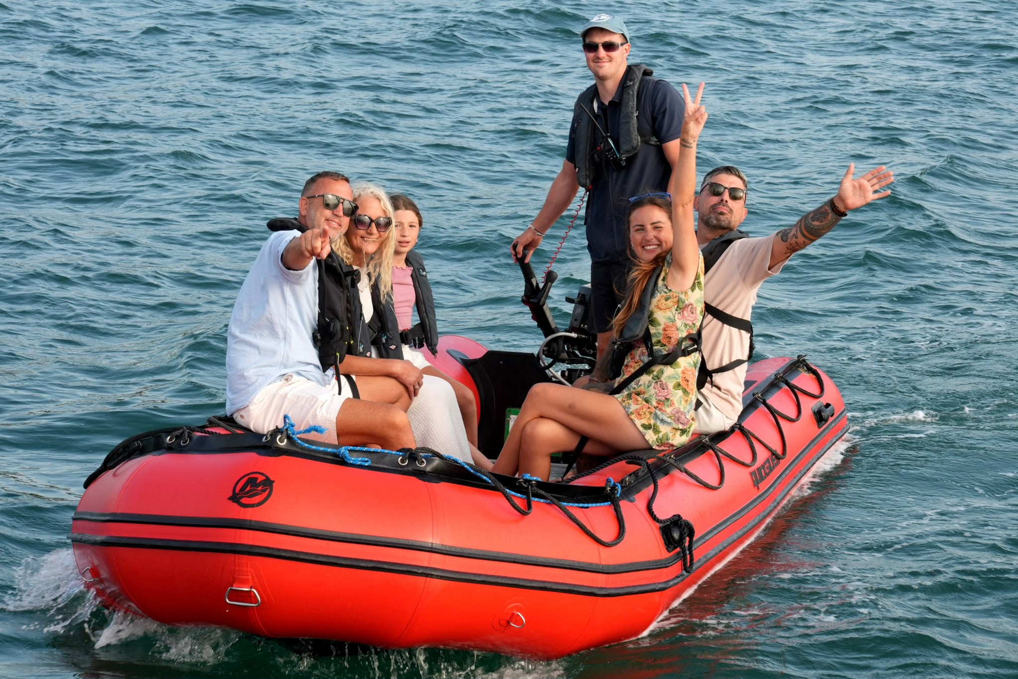 Guests enjoying a tender ride